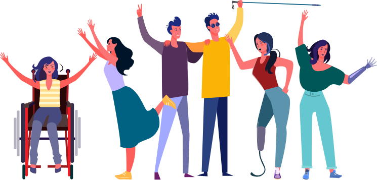 Clip art of PWD celebrating